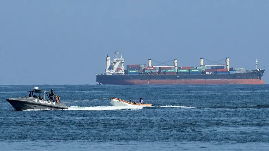 A Venezuelan Navy boat patrols the waters