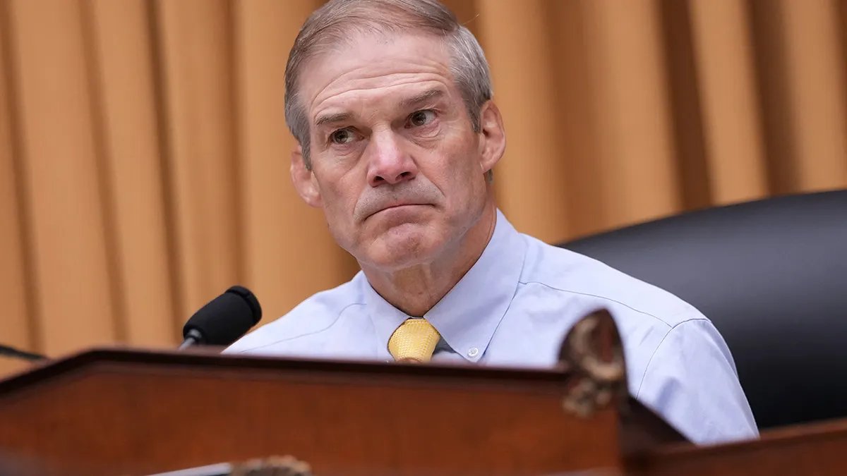 Jim Jordan listens to testimony during a committee hearing