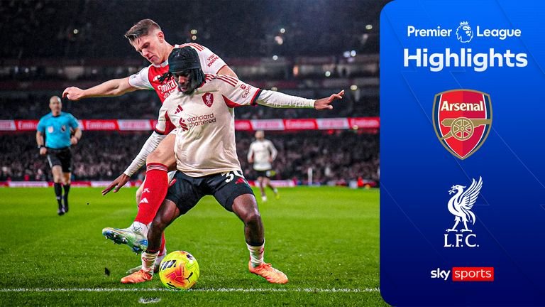 Highlights of the Arsenal and Liverpool match.