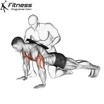 Weighted push-up exercise