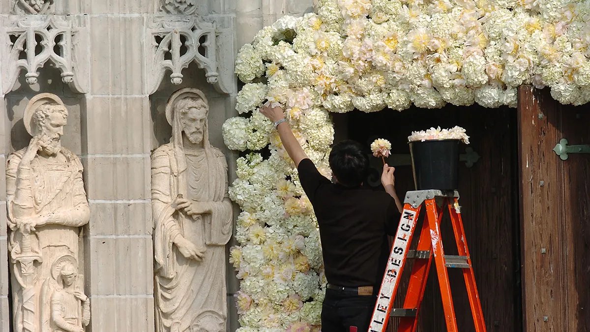 An interior view of the church where Melania Trump will marry Donald Trump