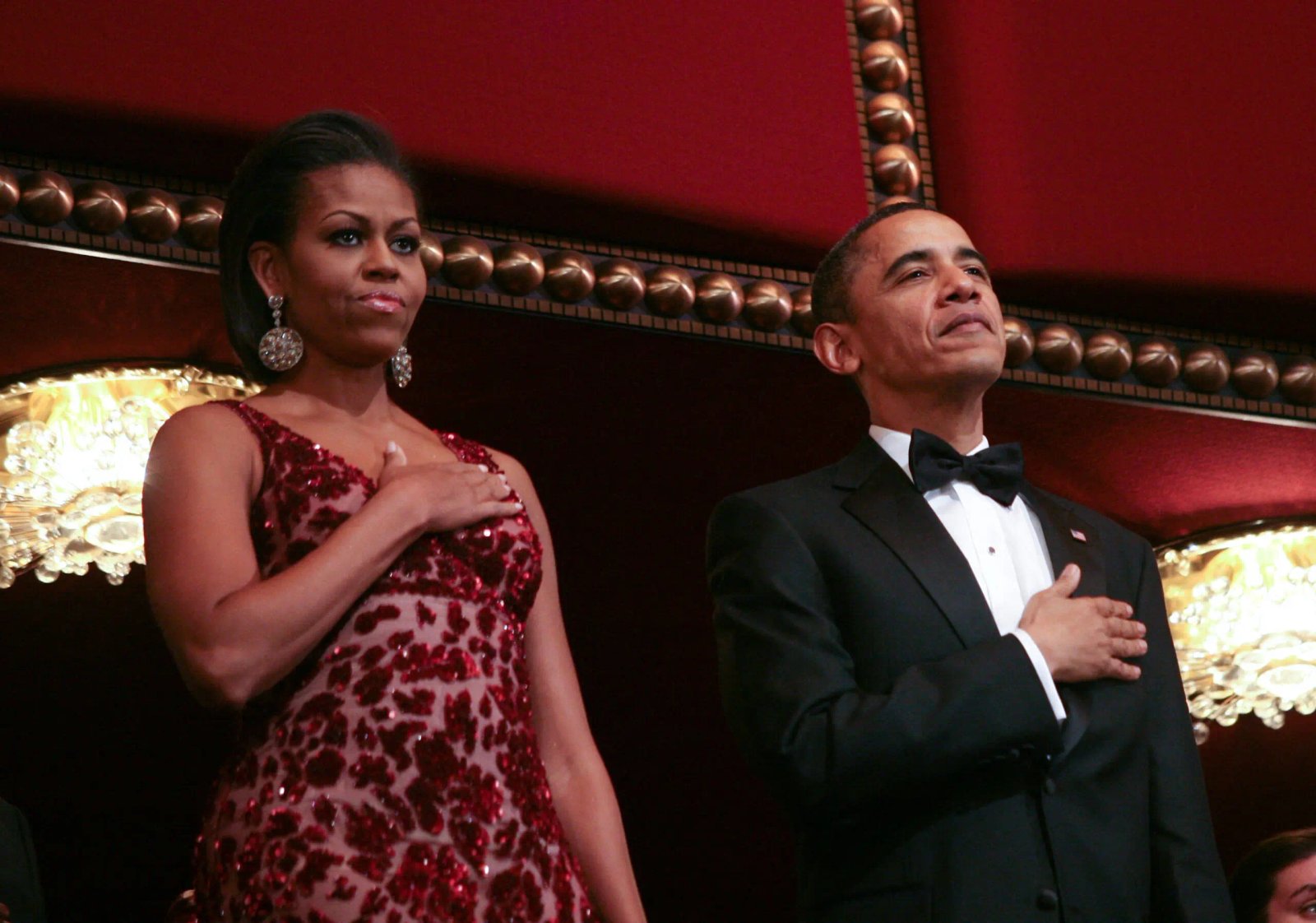 Barack Obama and Michelle Obama attend the 2010 Kennedy Center Honors in Washington, D.C. on December 5, 2010.