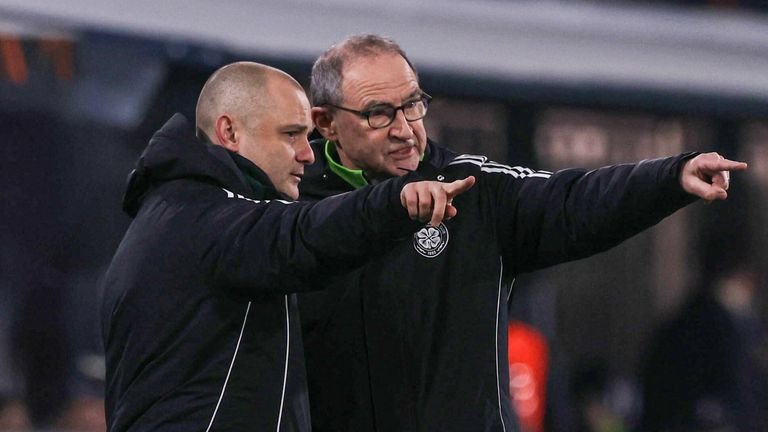 Martin O'Neill (right) and Sean Maloney take charge of coaching Celtic until the end of the season 
