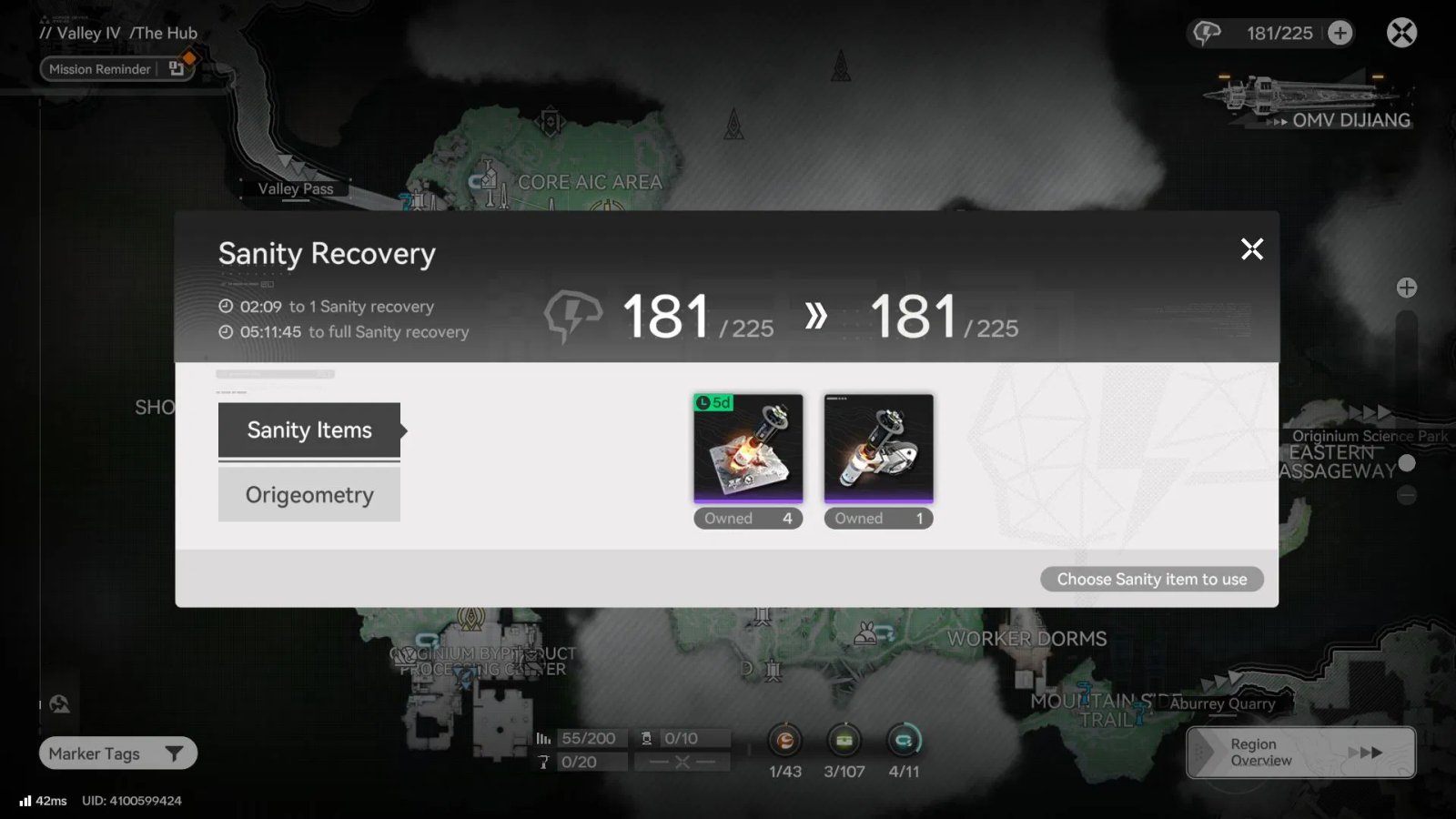 Mental health regenerates automatically (Image via Gryphline)