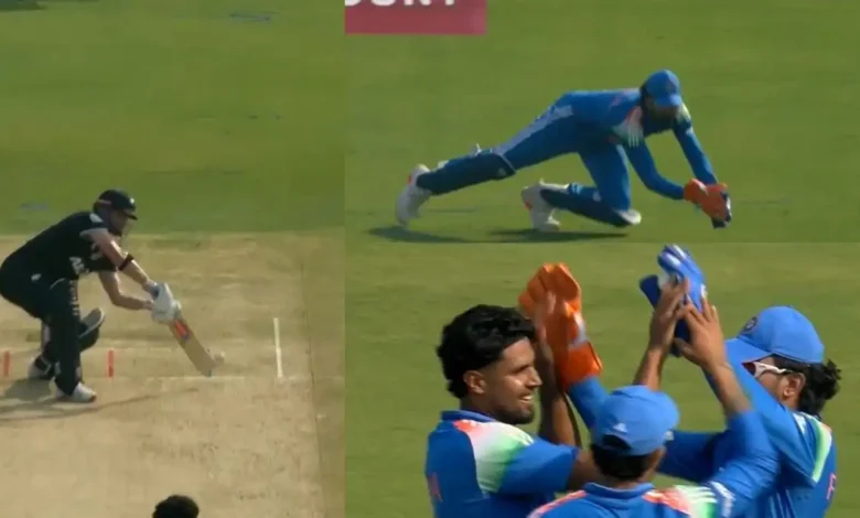 IND vs NZ WATCH Harshit Rana deceives Henry Nicholls with.webp.webp