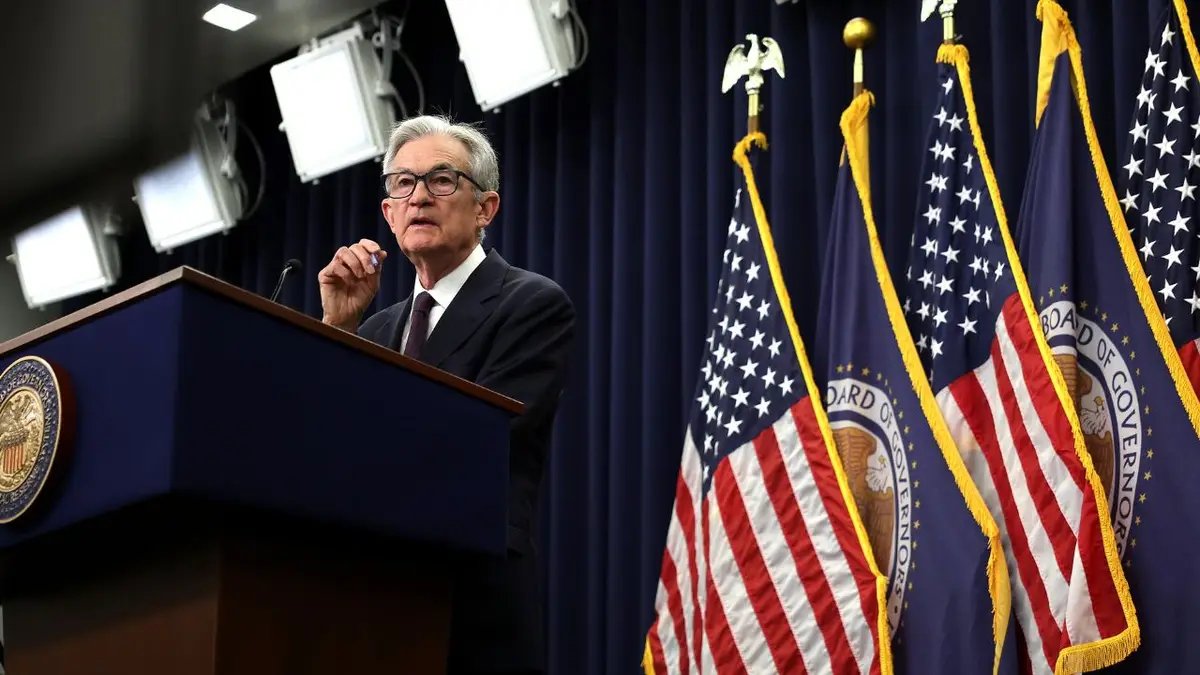 Federal Reserve Chairman Jerome Powell speaks following the Federal Open Market Committee meeting.