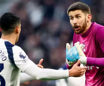 Tottenham's Pedro Boro and Guglielmo Vicario